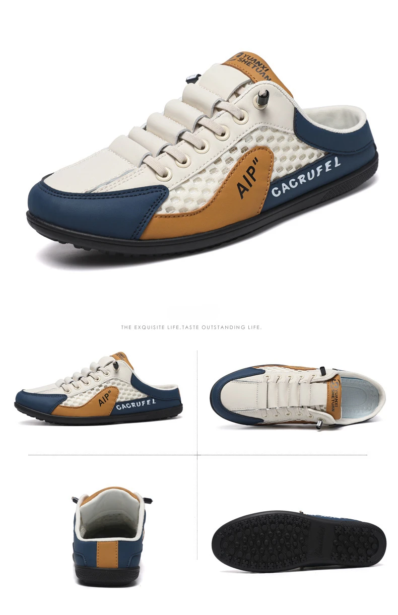 Men's Fashion Soft-soled Half Slippers Summer Men Trendy Bottom Casual Shoes Soft Sole Support Shoes Sneakers Zapatos De Hombre