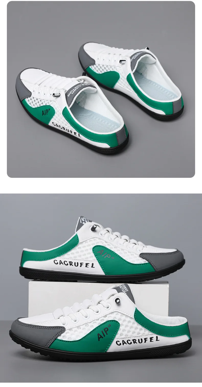 Men's Fashion Soft-soled Half Slippers Summer Men Trendy Bottom Casual Shoes Soft Sole Support Shoes Sneakers Zapatos De Hombre