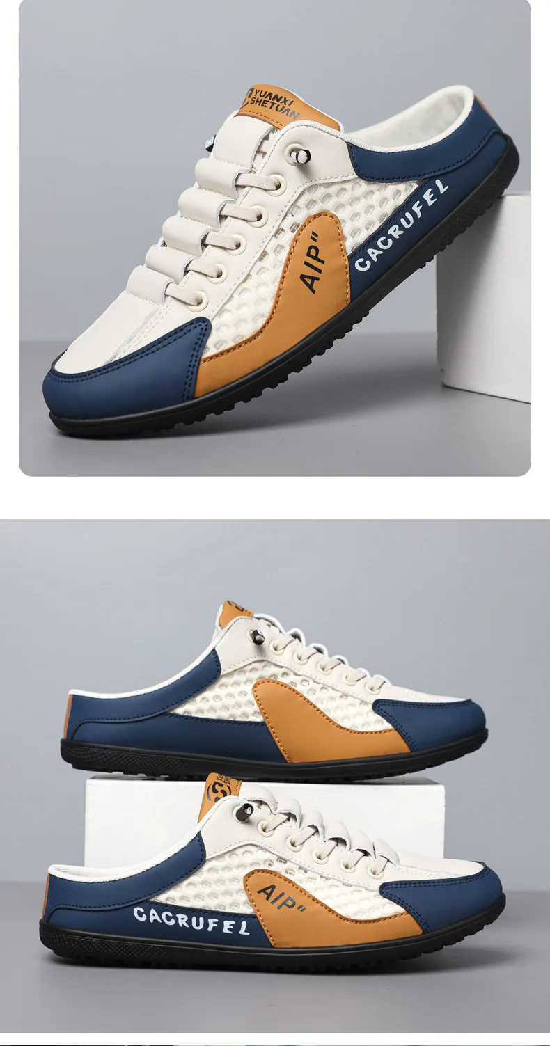 Men's Fashion Soft-soled Half Slippers Summer Men Trendy Bottom Casual Shoes Soft Sole Support Shoes Sneakers Zapatos De Hombre