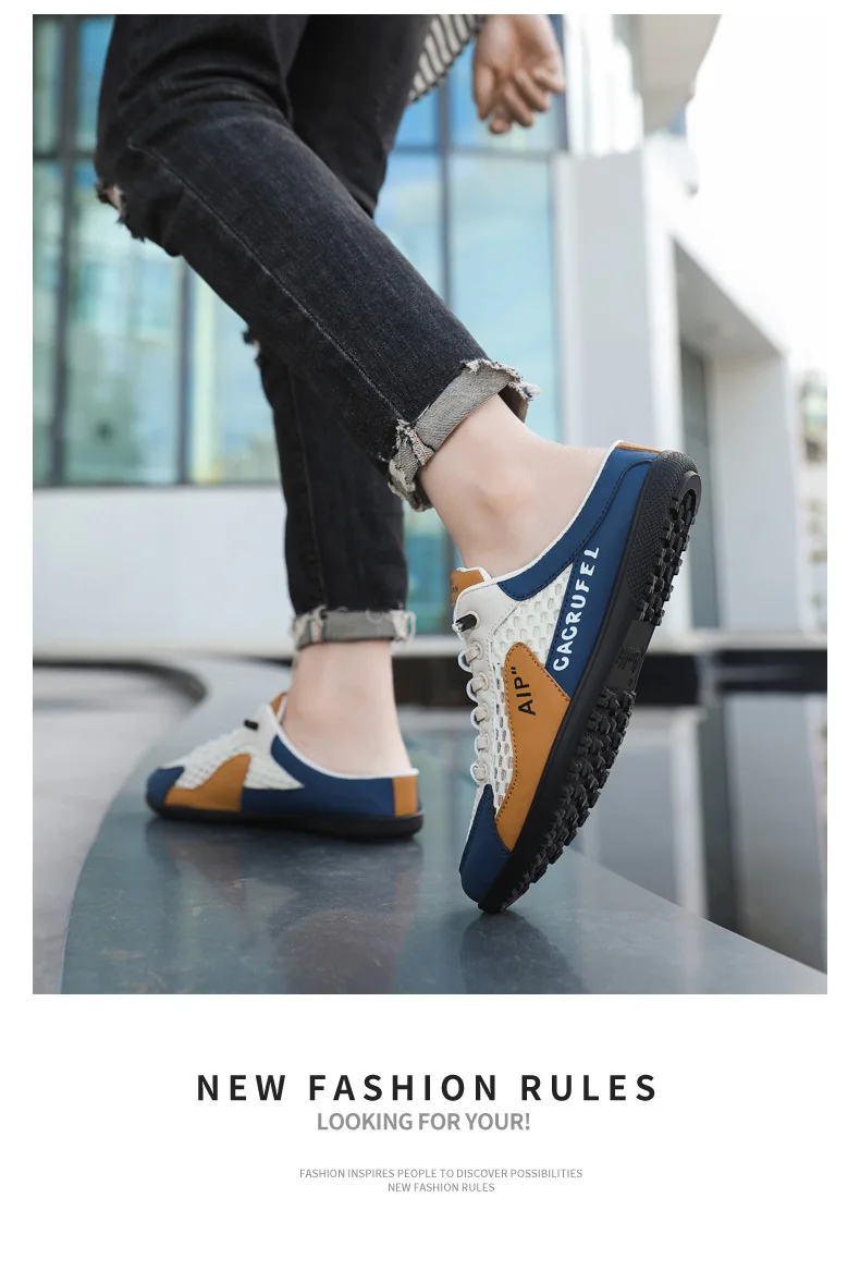 Men's Fashion Soft-soled Half Slippers Summer Men Trendy Bottom Casual Shoes Soft Sole Support Shoes Sneakers Zapatos De Hombre