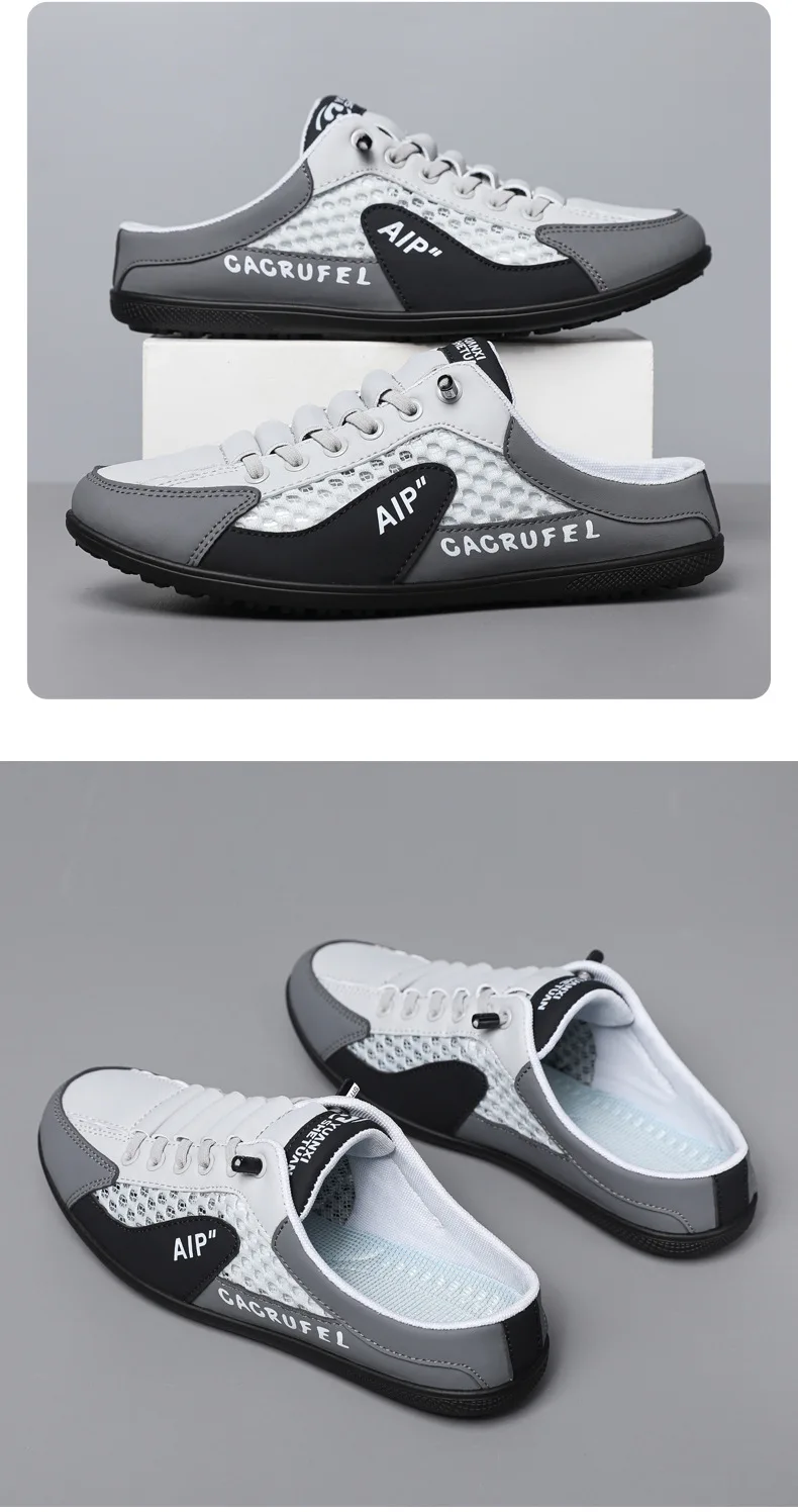 Men's Fashion Soft-soled Half Slippers Summer Men Trendy Bottom Casual Shoes Soft Sole Support Shoes Sneakers Zapatos De Hombre