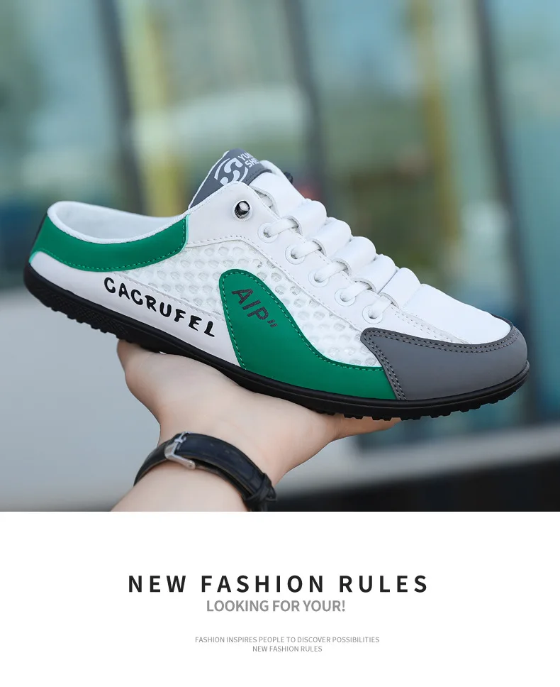 Men's Fashion Soft-soled Half Slippers Summer Men Trendy Bottom Casual Shoes Soft Sole Support Shoes Sneakers Zapatos De Hombre