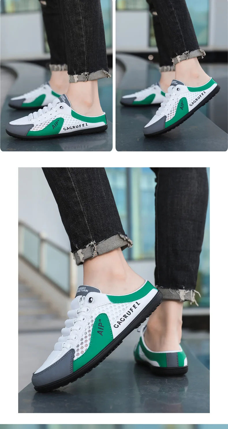 Men's Fashion Soft-soled Half Slippers Summer Men Trendy Bottom Casual Shoes Soft Sole Support Shoes Sneakers Zapatos De Hombre