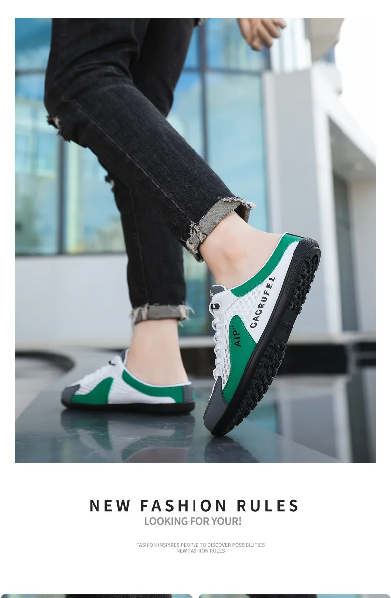 Men's Fashion Soft-soled Half Slippers Summer Men Trendy Bottom Casual Shoes Soft Sole Support Shoes Sneakers Zapatos De Hombre