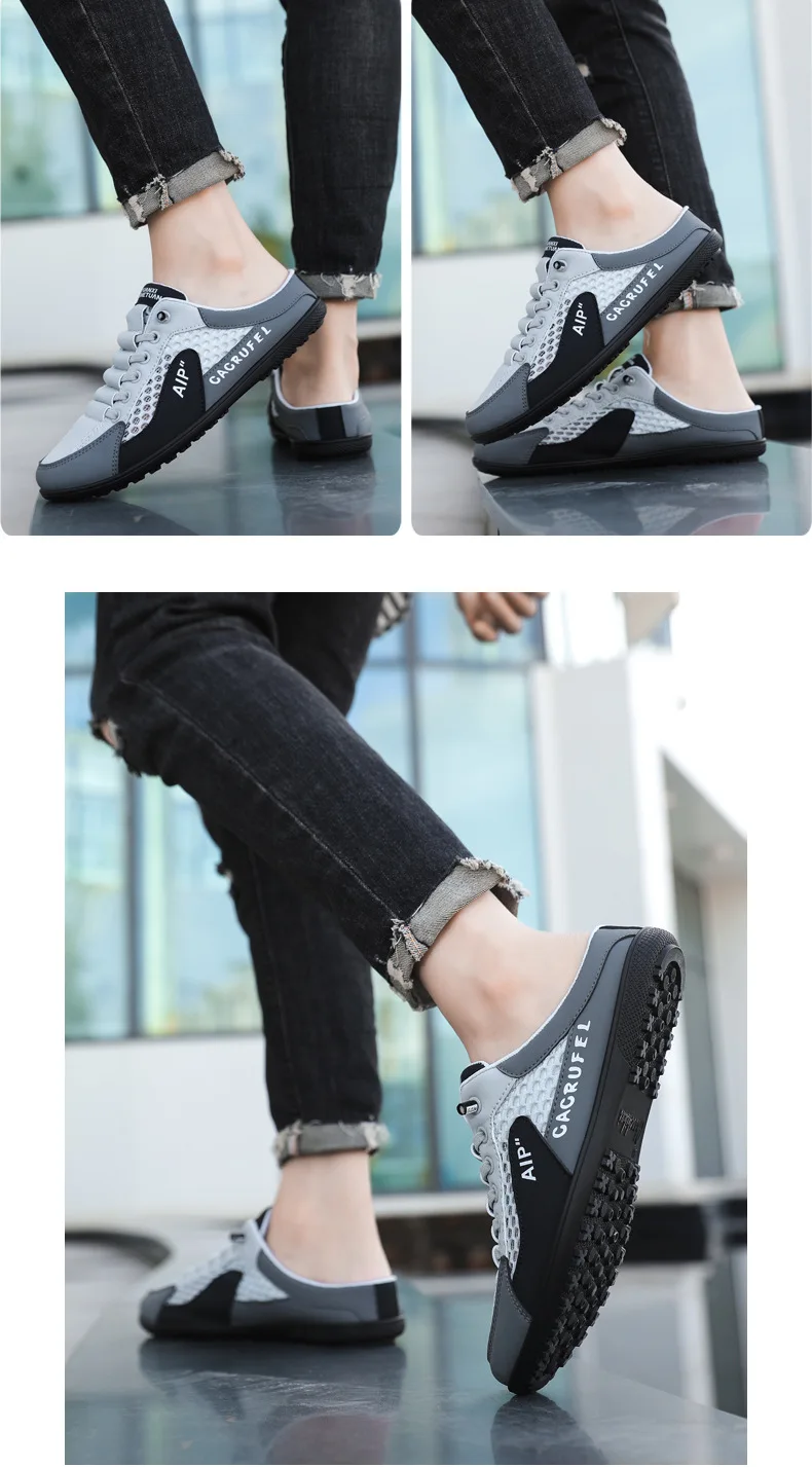 Men's Fashion Soft-soled Half Slippers Summer Men Trendy Bottom Casual Shoes Soft Sole Support Shoes Sneakers Zapatos De Hombre