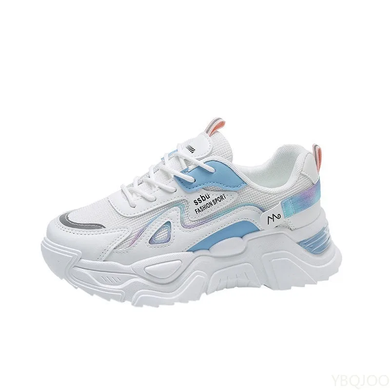 Large Size Autumn Fashion Breathable Lightweight Casual Comfortable Women's Shoes Versatile Flat Bottom Women's Sports Dad Shoes