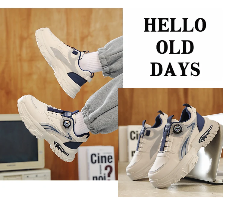 Autumn New Men's Sports Shoes, Versatile High-Top Trendy Thick-Soled Running Shoes, Casual Fashion Sneakers Suitable for Outdoor Activities