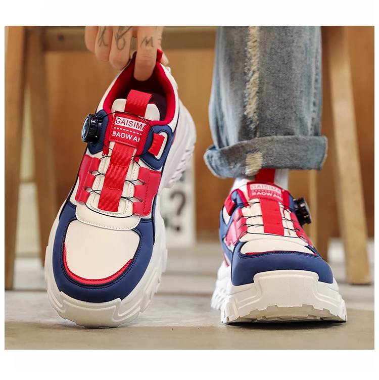 Autumn New Men's Sports Shoes, Versatile High-Top Trendy Thick-Soled Running Shoes, Casual Fashion Sneakers Suitable for Outdoor Activities