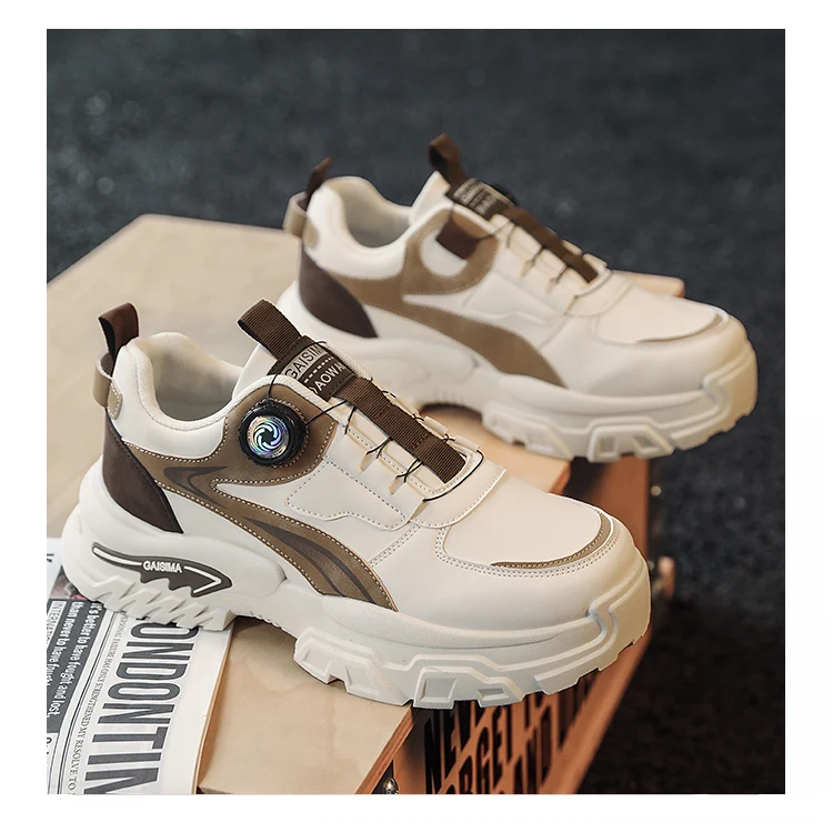 Autumn New Men's Sports Shoes, Versatile High-Top Trendy Thick-Soled Running Shoes, Casual Fashion Sneakers Suitable for Outdoor Activities