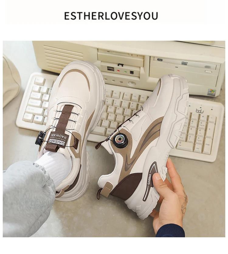 Autumn New Men's Sports Shoes, Versatile High-Top Trendy Thick-Soled Running Shoes, Casual Fashion Sneakers Suitable for Outdoor Activities