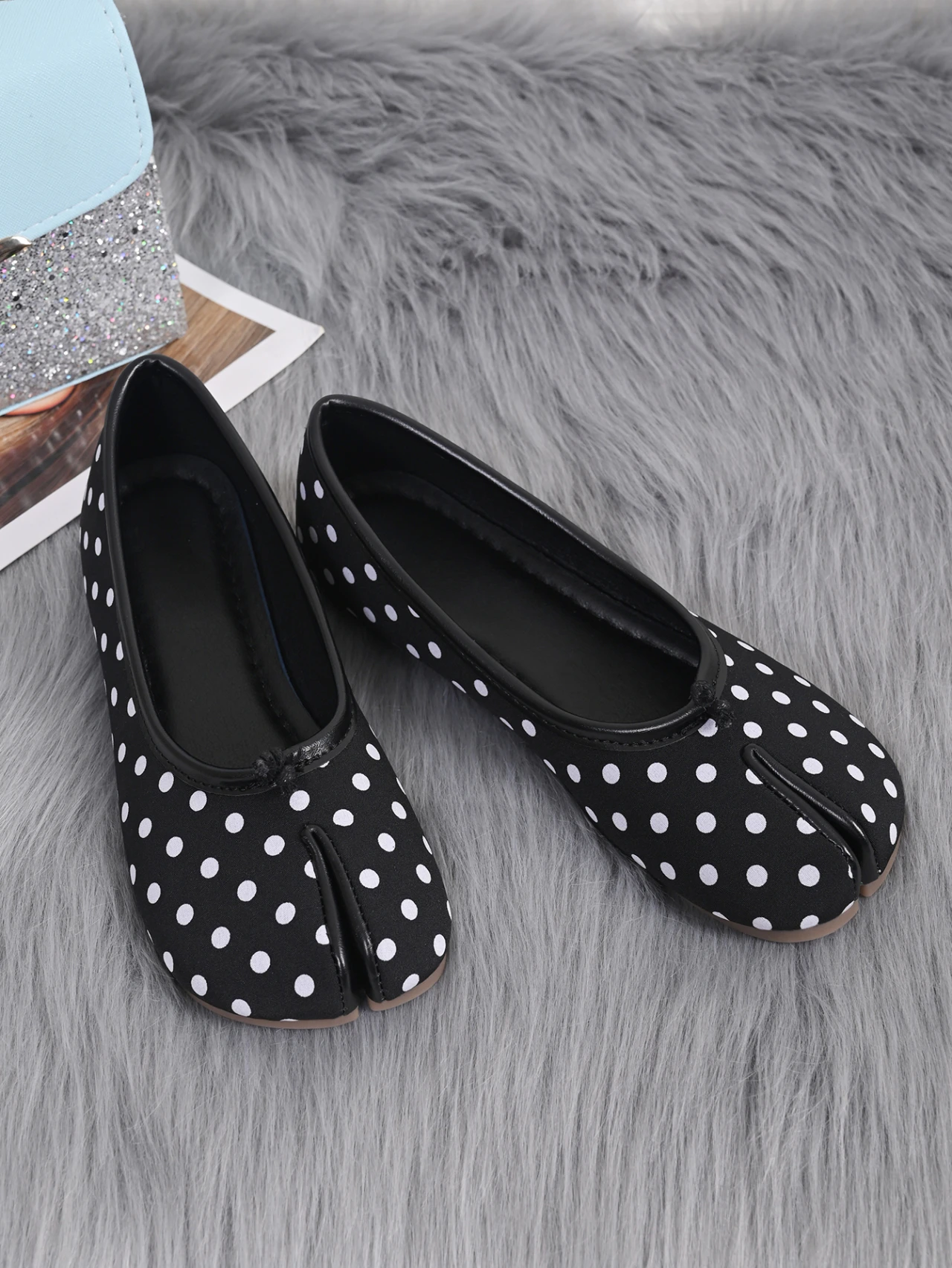 Korean Style Horse-Shoe Split-Toe Women's Shallow Mouth Single Shoes New Slip-On Pig's Trotters Versatile Grandma Flat Loafers