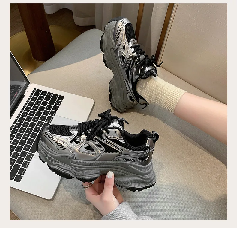2026 New Fashion Platform Sneakers for Women Casual Non Slip Thick Sole Sports Shoes Woman Comfortable Casual Sports Shoes