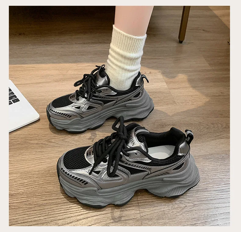 2026 New Fashion Platform Sneakers for Women Casual Non Slip Thick Sole Sports Shoes Woman Comfortable Casual Sports Shoes