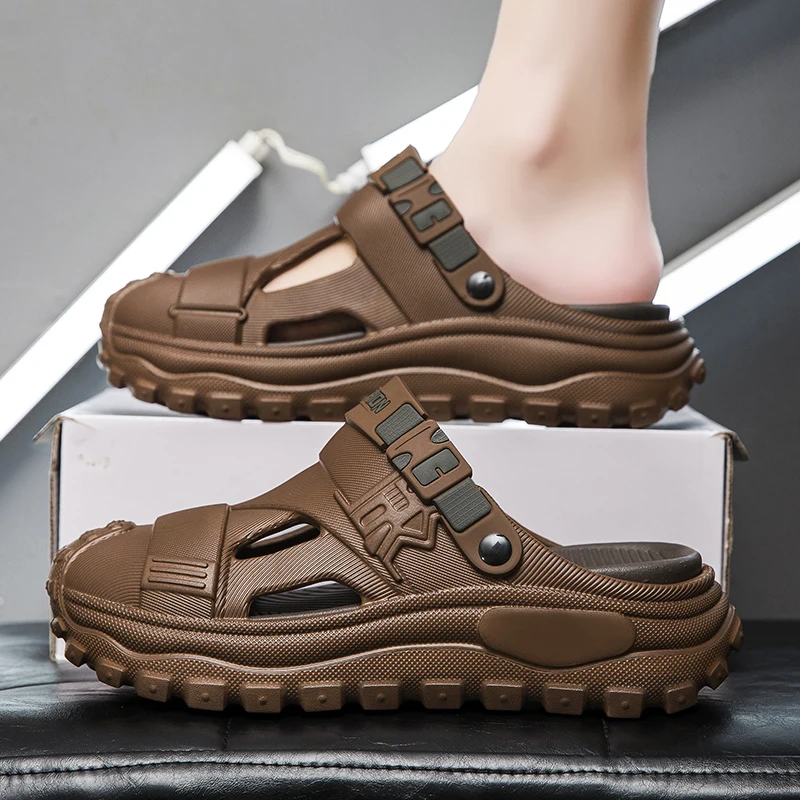 Summer New Men's Beach Clogs Outdoor Sandals Comfortable Slippers EVA Slides For Men Casual Garden Shoes Male Beach Slippers