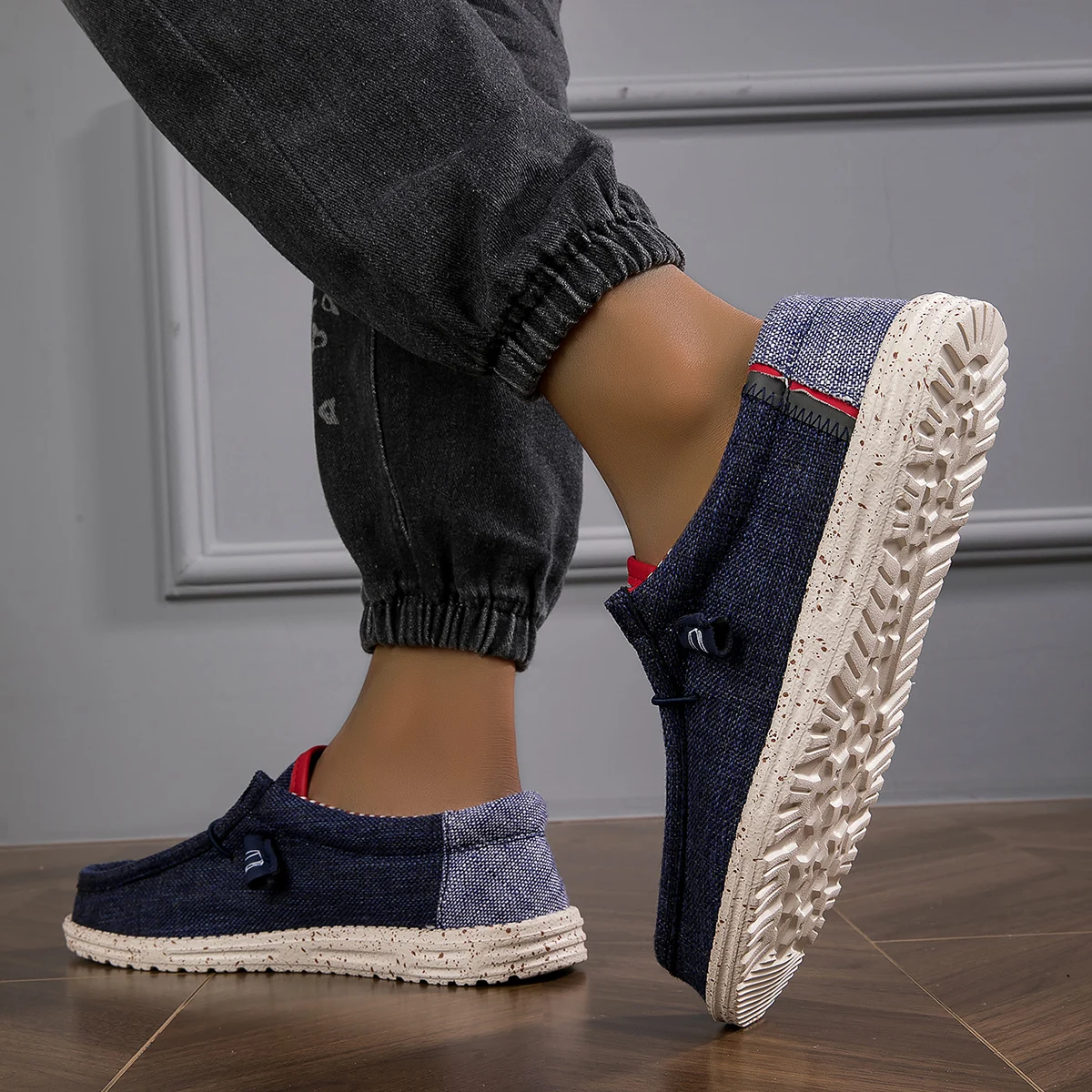 Men's Loafers Lightweight Comfortable Wide-Size Casual Sport Shoes for All Seasons Daily Wear Flat-Soled Men's Footwear