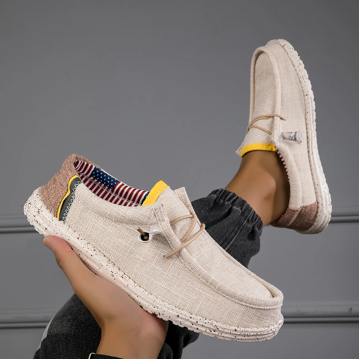 Men's Loafers Lightweight Comfortable Wide-Size Casual Sport Shoes for All Seasons Daily Wear Flat-Soled Men's Footwear