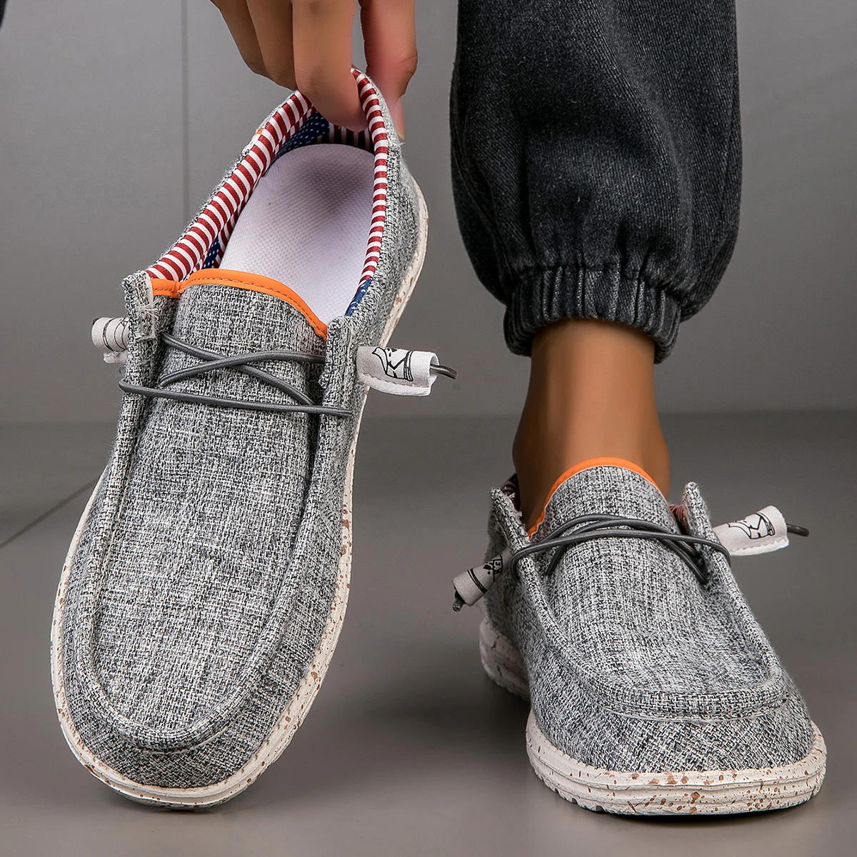 Men's Loafers Lightweight Comfortable Wide-Size Casual Sport Shoes for All Seasons Daily Wear Flat-Soled Men's Footwear