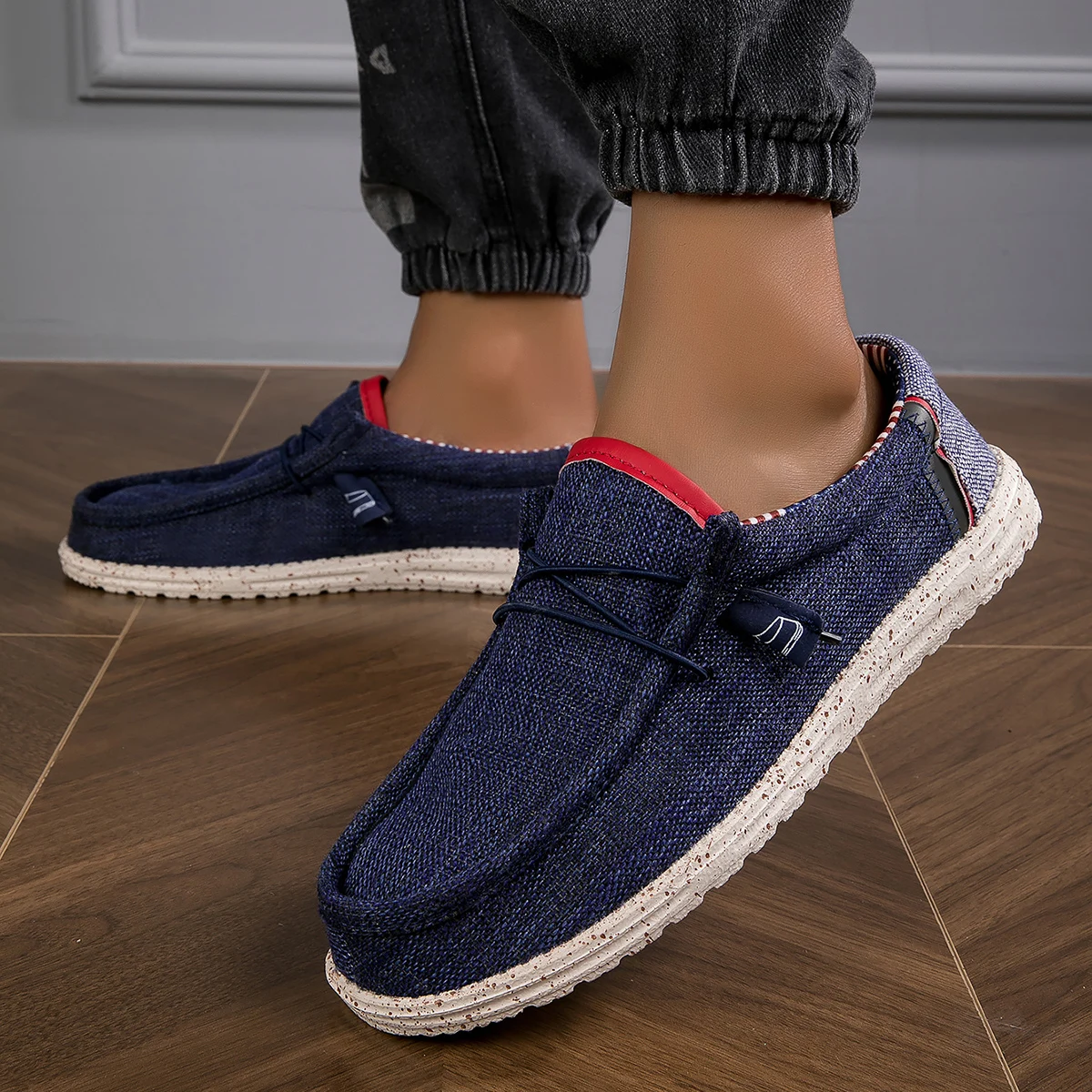 Men's Loafers Lightweight Comfortable Wide-Size Casual Sport Shoes for All Seasons Daily Wear Flat-Soled Men's Footwear