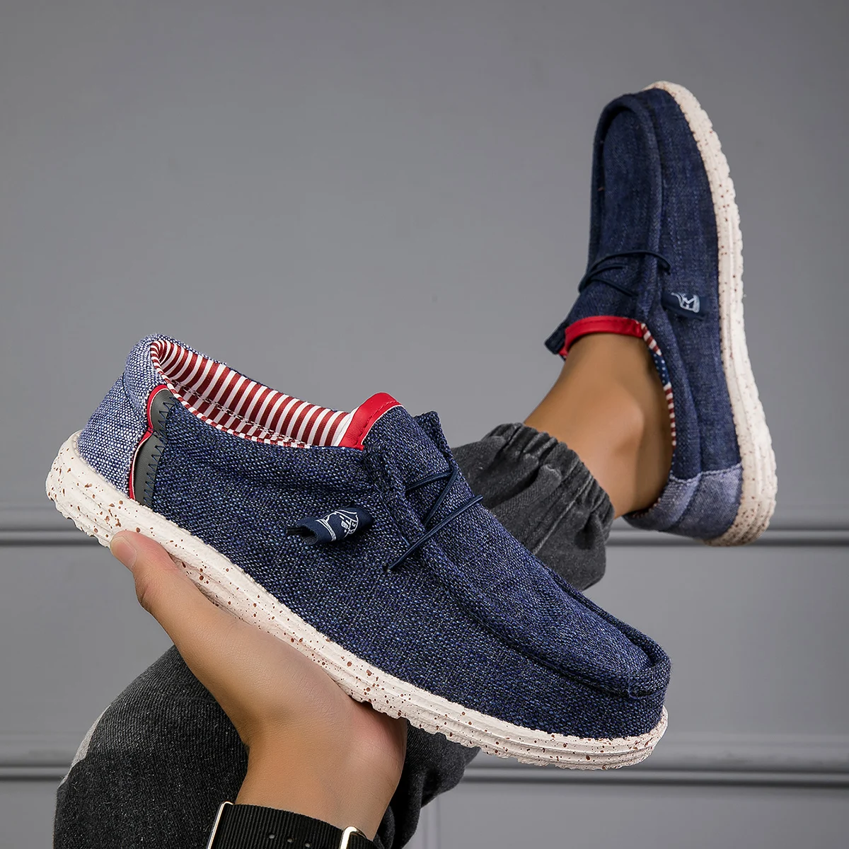 Men's Loafers Lightweight Comfortable Wide-Size Casual Sport Shoes for All Seasons Daily Wear Flat-Soled Men's Footwear