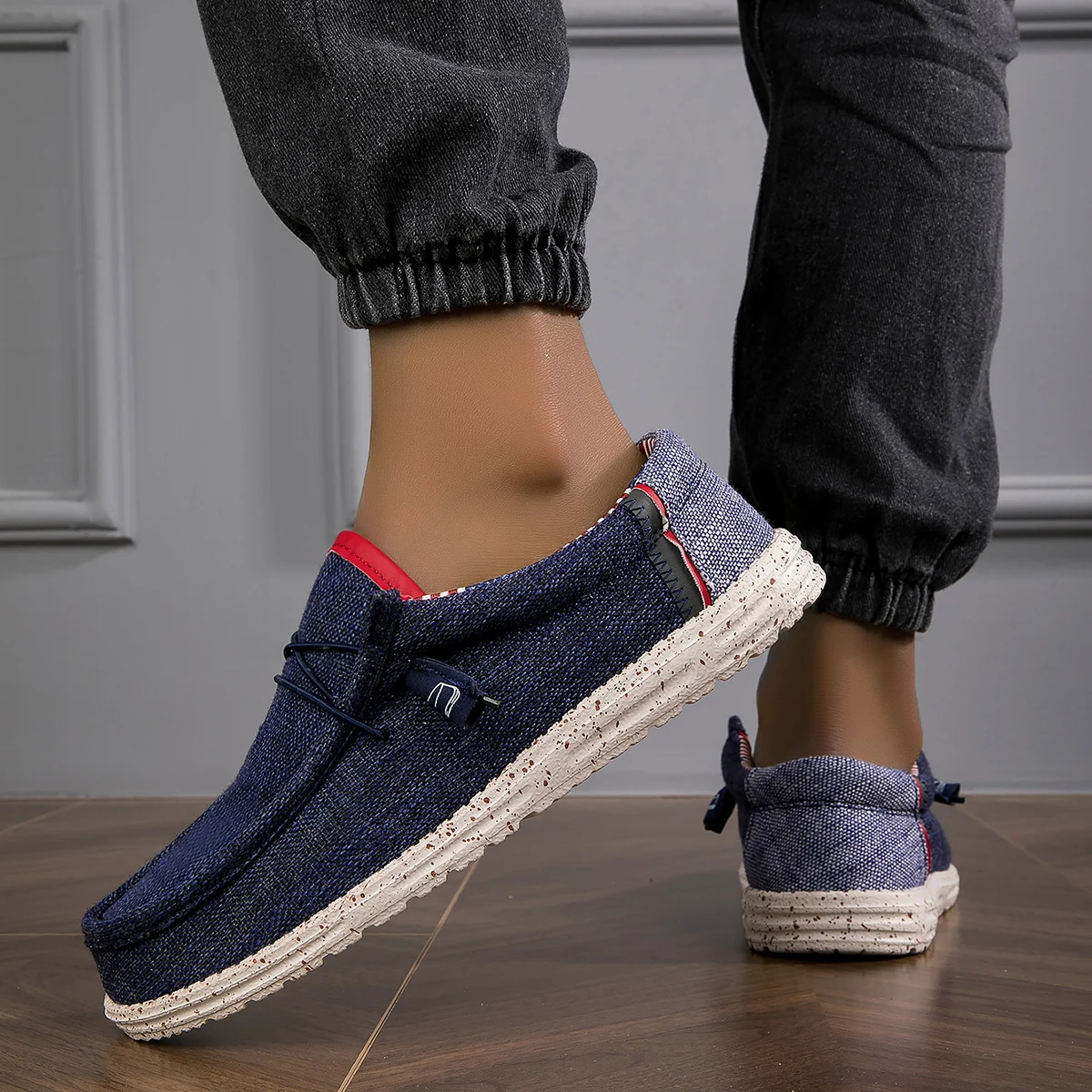 Men's Loafers Lightweight Comfortable Wide-Size Casual Sport Shoes for All Seasons Daily Wear Flat-Soled Men's Footwear