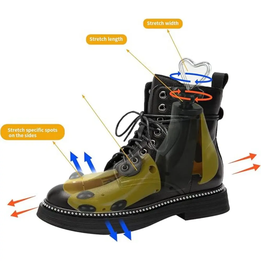 New Adjustable Width and Length Shoe Stretcher with Steel Shaft Durable Boot Stretcher High Top Shoe Trees for Wide Feet