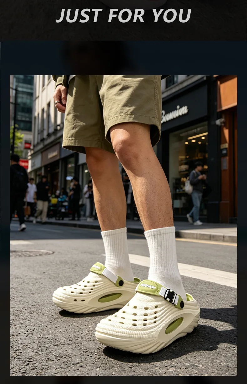 Men's Summer 2026 New Thick Soled Wear Resistant Outdoor Wear Resistant Anti Slip, Odor Proof, Breathable Cool Slippers