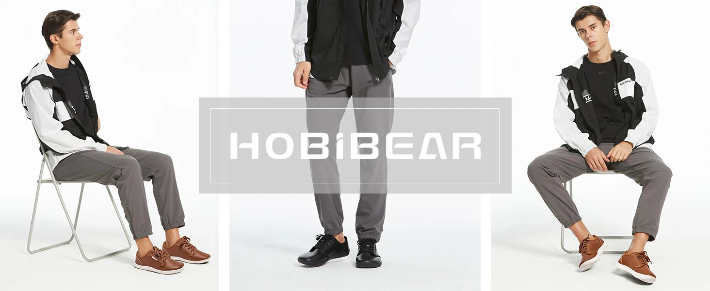 HOBIBEAR Unisex Wide Barefoot Shoes Women Men Zero Drop Minimalist Sneakers Artificial Leather Trail Walking Shoes