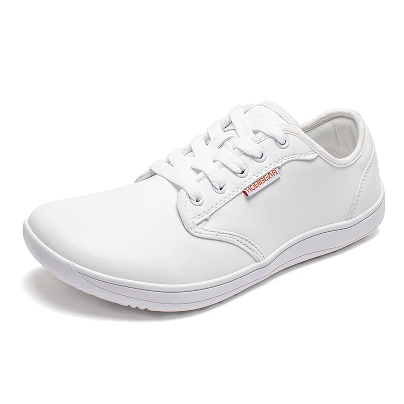 HOBIBEAR Unisex Wide Barefoot Shoes Women Men Zero Drop Minimalist Sneakers Artificial Leather Trail Walking Shoes