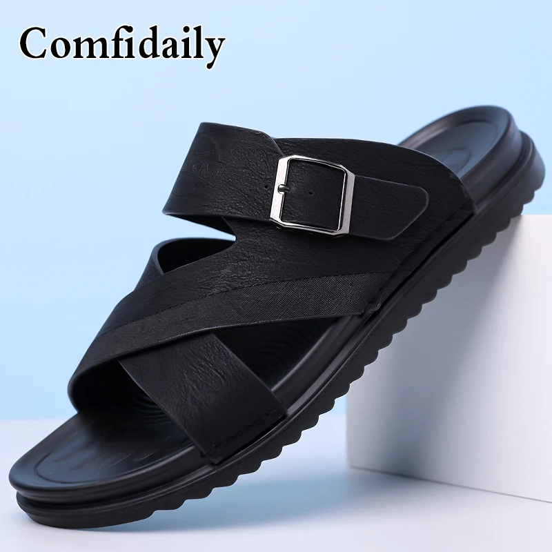Men's Summer Fashion Comfortable Beach Slippers Anti-slip Soft Bottom Wear-resistant Slip-On Slippers-5311