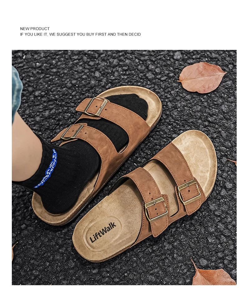 Men's And Women's Large Size Clogs Fashion Outdoor Shoes Classic Cork Suede Slide Sandals with Arch Support Mules Slippers for B