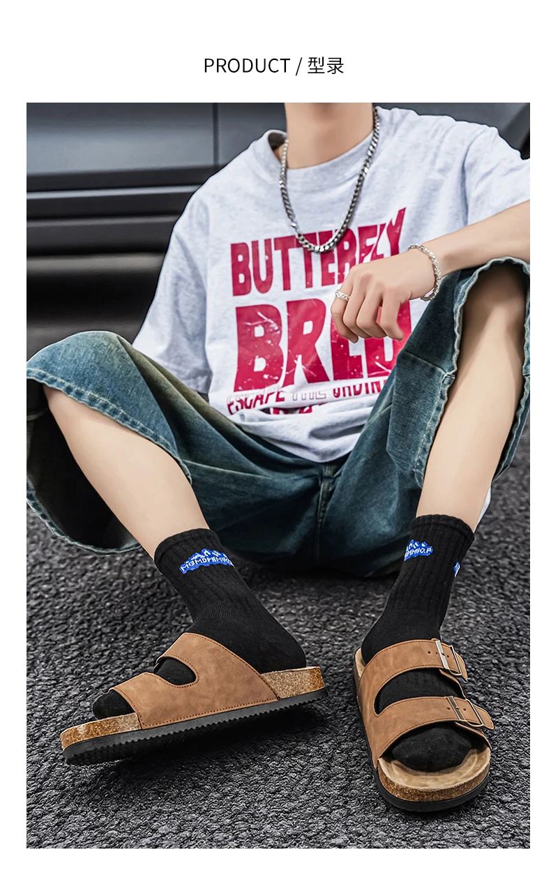 Men's And Women's Large Size Clogs Fashion Outdoor Shoes Classic Cork Suede Slide Sandals with Arch Support Mules Slippers for B