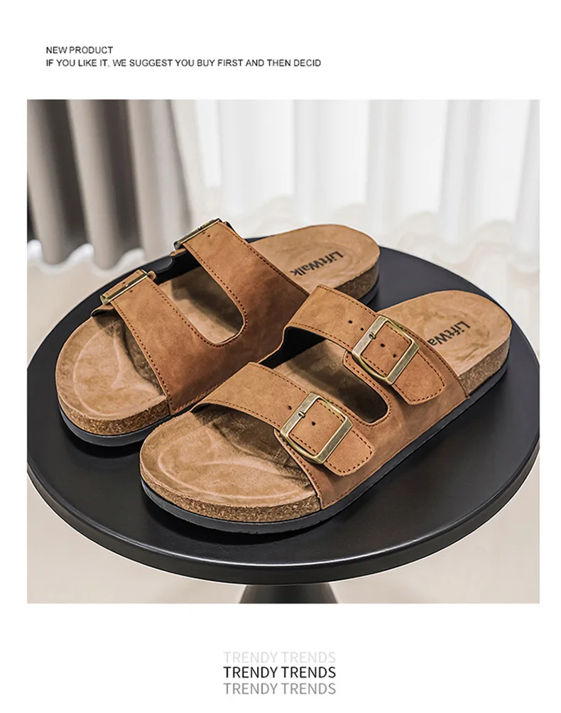 Men's And Women's Large Size Clogs Fashion Outdoor Shoes Classic Cork Suede Slide Sandals with Arch Support Mules Slippers for B