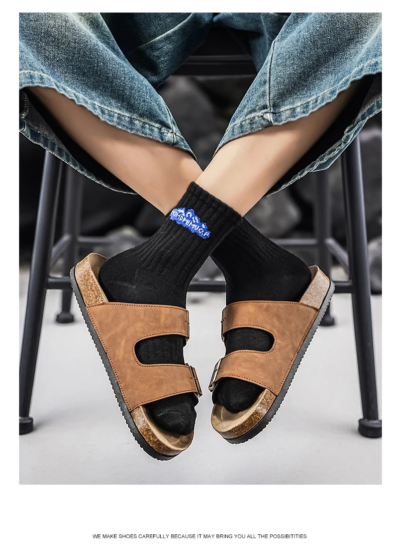 Men's And Women's Large Size Clogs Fashion Outdoor Shoes Classic Cork Suede Slide Sandals with Arch Support Mules Slippers for B
