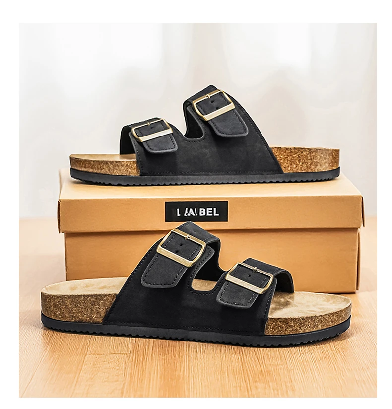 Men's And Women's Large Size Clogs Fashion Outdoor Shoes Classic Cork Suede Slide Sandals with Arch Support Mules Slippers for B
