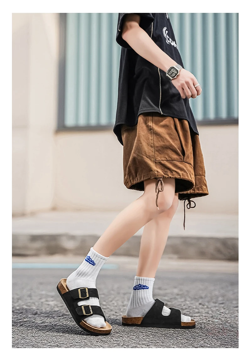 Men's And Women's Large Size Clogs Fashion Outdoor Shoes Classic Cork Suede Slide Sandals with Arch Support Mules Slippers for B