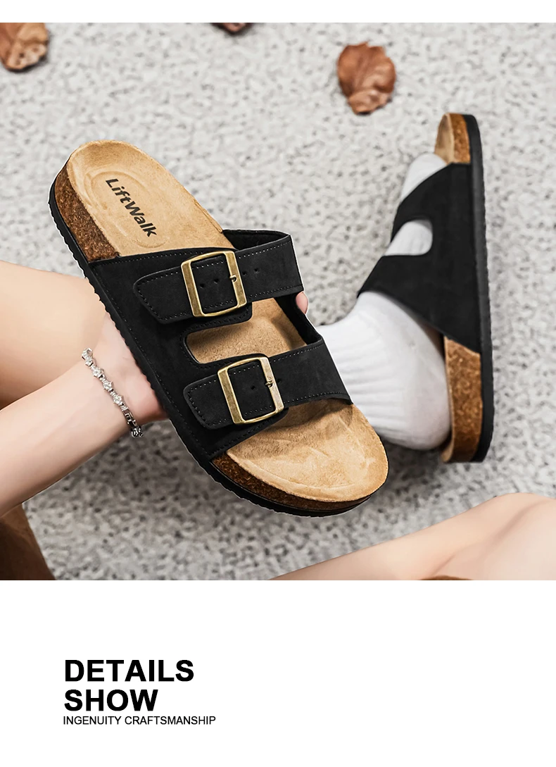 Men's And Women's Large Size Clogs Fashion Outdoor Shoes Classic Cork Suede Slide Sandals with Arch Support Mules Slippers for B