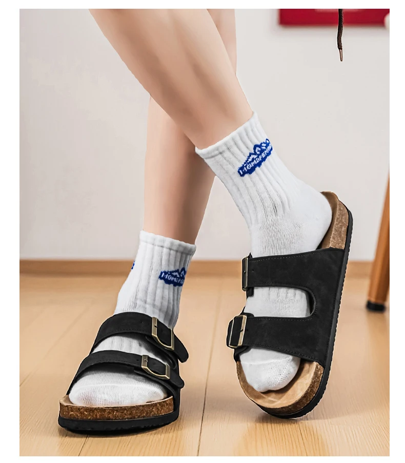 Men's And Women's Large Size Clogs Fashion Outdoor Shoes Classic Cork Suede Slide Sandals with Arch Support Mules Slippers for B
