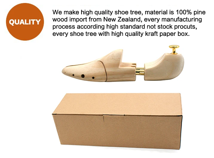 Men's and Women's Shoe Trees Twin Tube Adjustable New Zealand Pine Wood Shoe Tree
