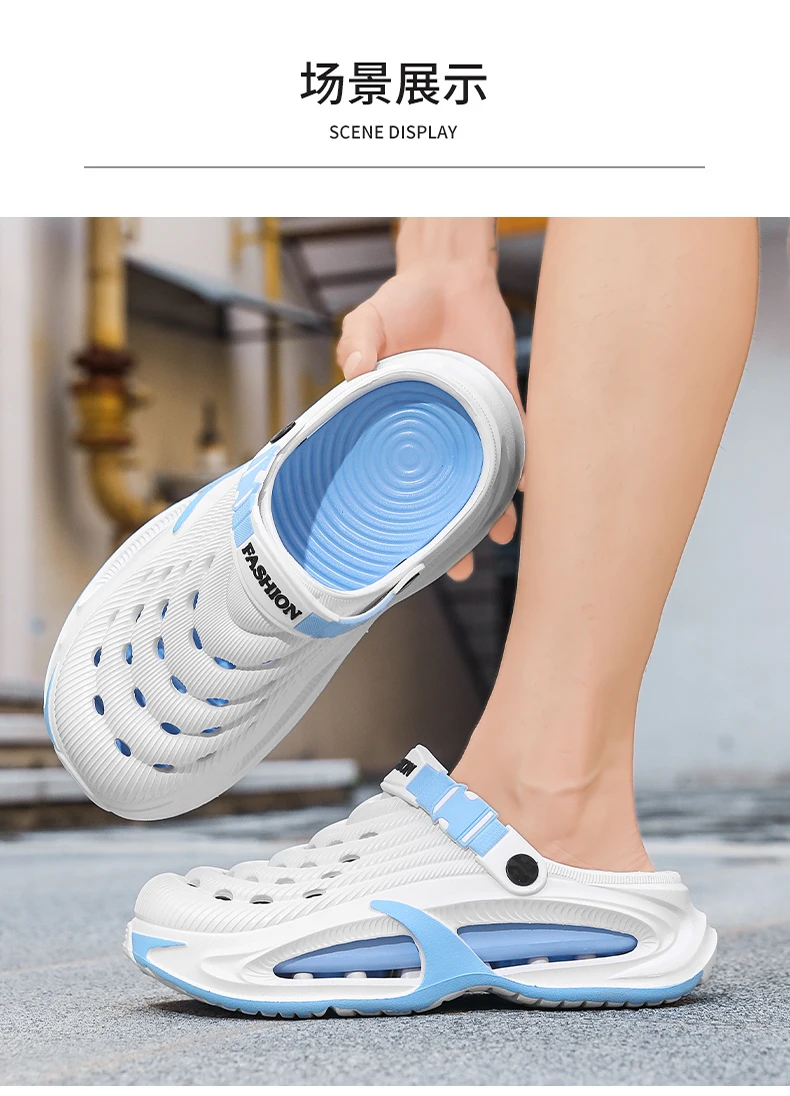 Fashion Sandals Hollow Platform Clogs EVA Cushion Slides Anti-odor Outdoor Beach Slippers Walking Sandals Men Women Size 36-47
