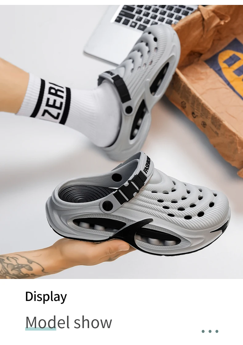 Fashion Sandals Hollow Platform Clogs EVA Cushion Slides Anti-odor Outdoor Beach Slippers Walking Sandals Men Women Size 36-47
