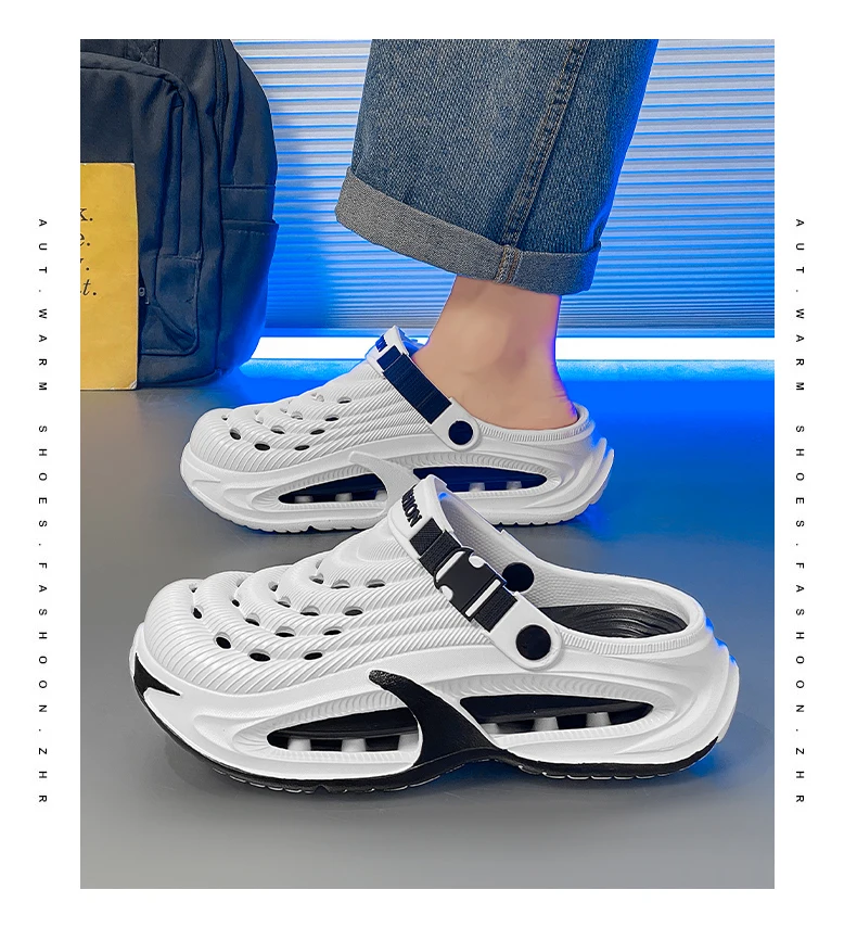 Fashion Sandals Hollow Platform Clogs EVA Cushion Slides Anti-odor Outdoor Beach Slippers Walking Sandals Men Women Size 36-47
