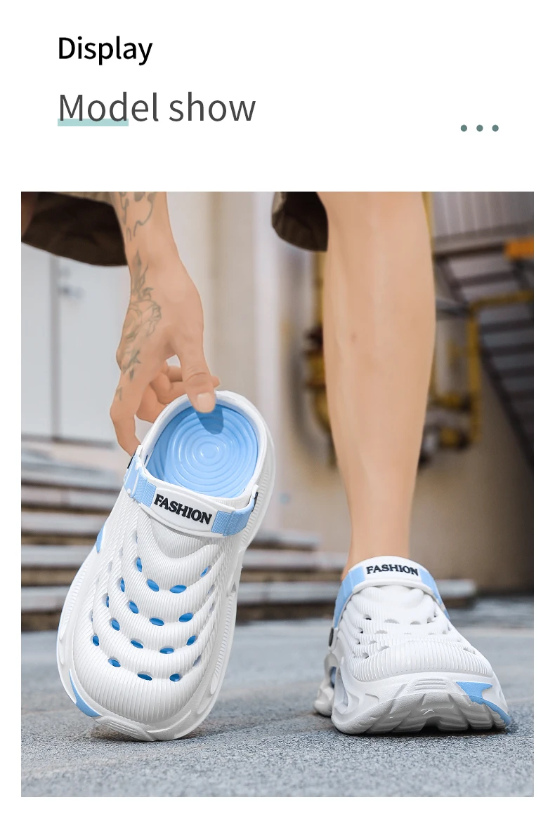 Fashion Sandals Hollow Platform Clogs EVA Cushion Slides Anti-odor Outdoor Beach Slippers Walking Sandals Men Women Size 36-47