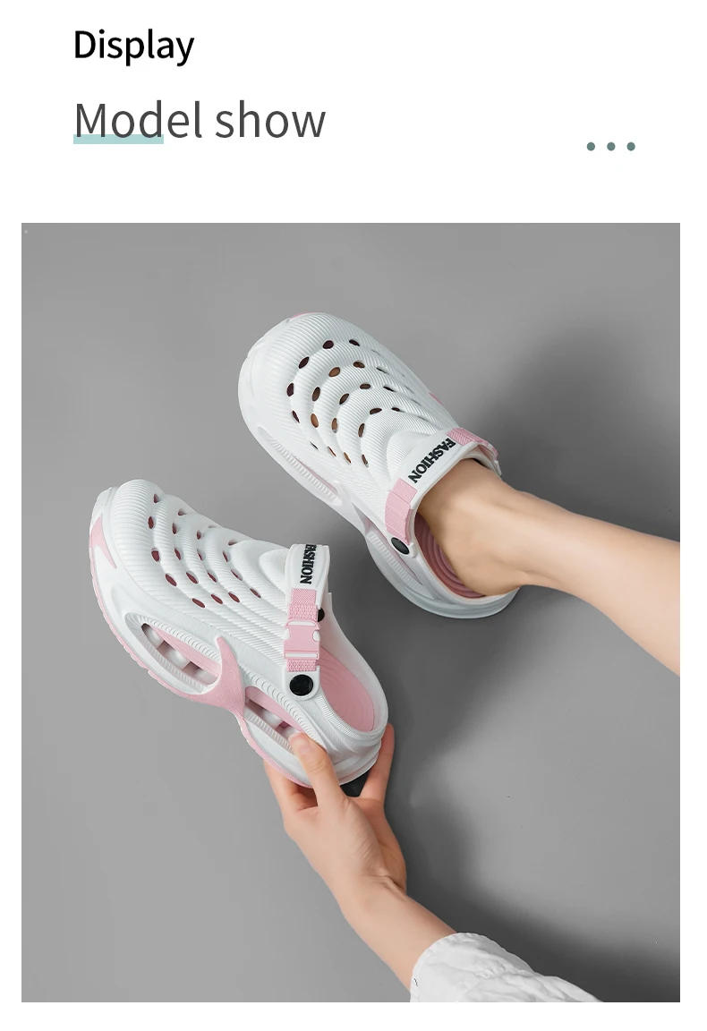 Fashion Sandals Hollow Platform Clogs EVA Cushion Slides Anti-odor Outdoor Beach Slippers Walking Sandals Men Women Size 36-47