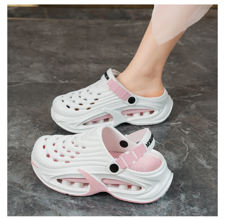 Fashion Sandals Hollow Platform Clogs EVA Cushion Slides Anti-odor Outdoor Beach Slippers Walking Sandals Men Women Size 36-47