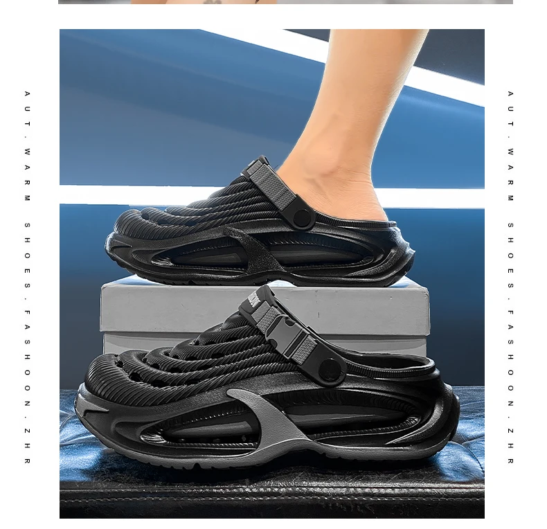 Fashion Sandals Hollow Platform Clogs EVA Cushion Slides Anti-odor Outdoor Beach Slippers Walking Sandals Men Women Size 36-47