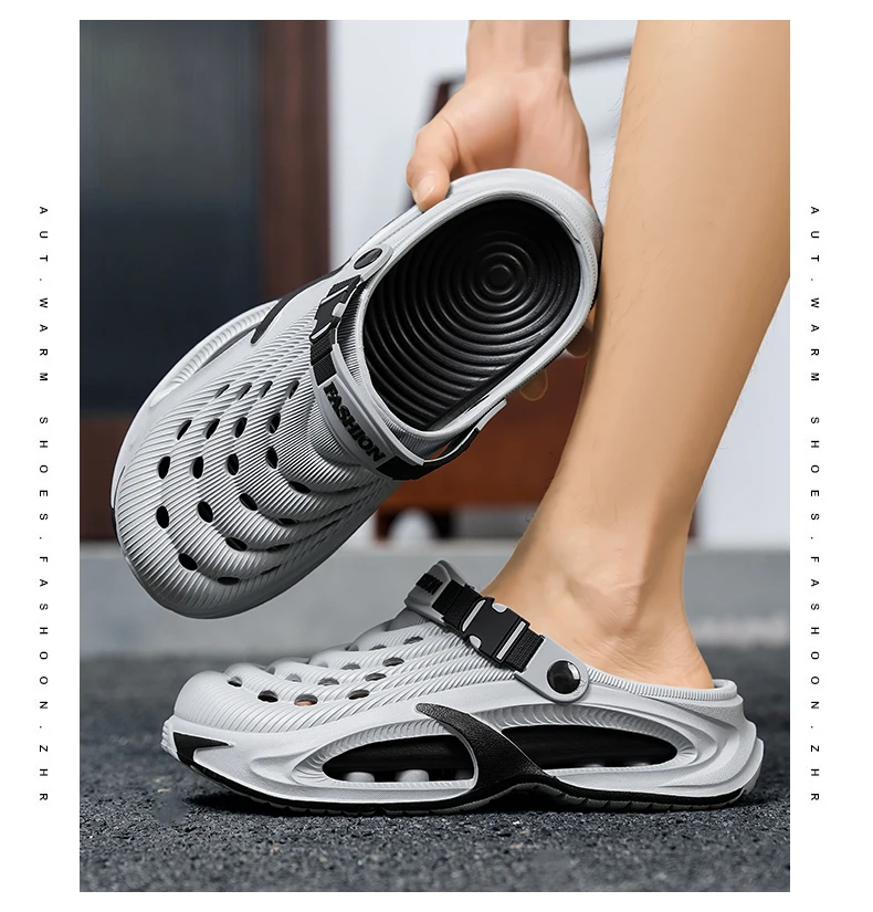 Fashion Sandals Hollow Platform Clogs EVA Cushion Slides Anti-odor Outdoor Beach Slippers Walking Sandals Men Women Size 36-47