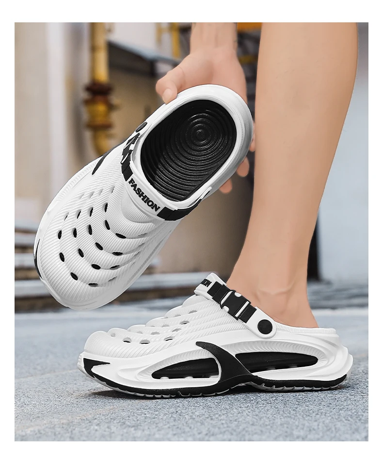 Fashion Sandals Hollow Platform Clogs EVA Cushion Slides Anti-odor Outdoor Beach Slippers Walking Sandals Men Women Size 36-47