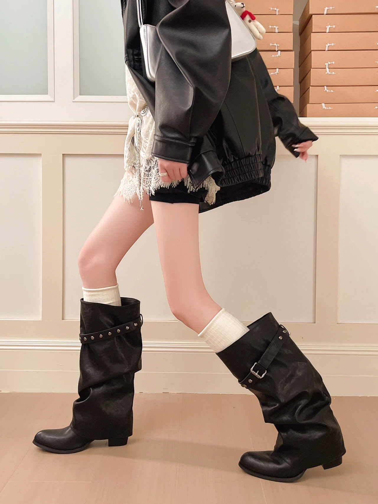 Long Rivet Long Boot - 2026 New Style Round-toe Retro Stylish Long Boot