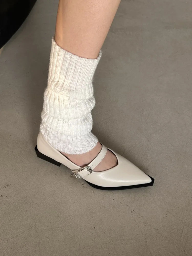 2024 New Mary Jane Shoes Spring Autumn Pointed Toe Low Heel Women Shallow Single Pumps Women Fashion Buckle Shoes