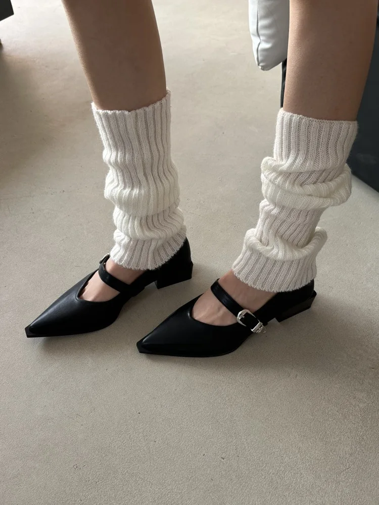 2024 New Mary Jane Shoes Spring Autumn Pointed Toe Low Heel Women Shallow Single Pumps Women Fashion Buckle Shoes
